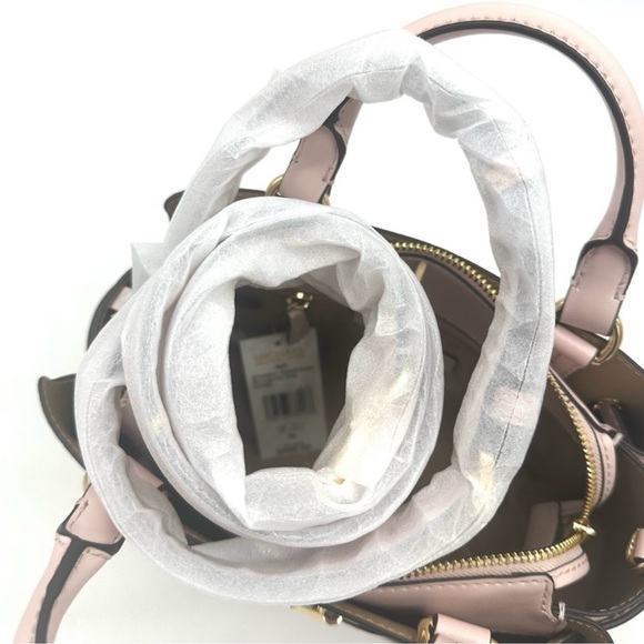 Michael Kors Reed Small Satchel Crossbody Bag & MD Bifold Zip Chain Wallet Pink - Picture 14 of 16